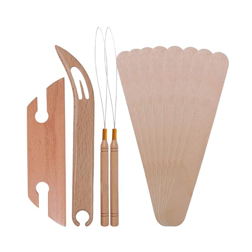 Kelisdi Inkle Weaving Shuttle Set Wooden Handle Needle Threader Practical Knitting Tool Weaving Tool For Weaving Enthusiasts Kelisdi Inkle Weaving Shuttle Set Wooden Handle Needle Threader Practical Knitting Tool Weaving Tool For Weaving Enthusiasts von Kelisdi