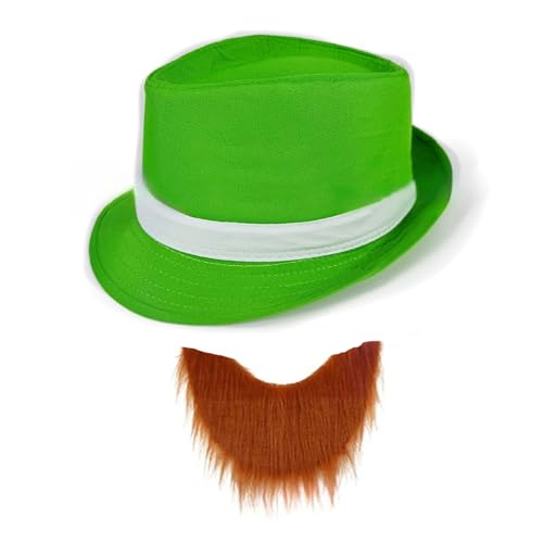 Kelisdi Irischer Festivalhut mit weißem Band, irisches Festival-Kostüm, Zubehör für Männer und Frauen, Feier, Patrick's Day Hut Kelisdi Irischer Festivalhut mit weißem Band, irisches Festival-Kostüm, Zubehör für Männer und Frauen, Feier, Patrick's Day Hut von Kelisdi