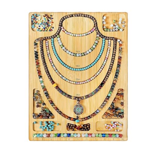 Kelisdi Schmuck-Perlen-Design-Tablett, Holzperlen-Design, Perlen-Matten, Tabletts für Schmuck, Armbänder, Halsketten Kelisdi Schmuck-Perlen-Design-Tablett, Holzperlen-Design, Perlen-Matten, Tabletts für Schmuck, Armbänder, Halsketten von Kelisdi