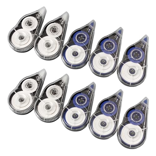 Korrekturroller, 8 m x 5 mm, schnell trocknend, weiß, Korrekturband, insgesamt 80 m, für Schreiben, Schule und Bürobedarf, hohe Kapazität, Korrekturbandabroller, 10 Stück Korrekturroller, 8 m x 5 mm, schnell trocknend, weiß, Korrekturband, insgesamt 80 m, für Schreiben, Schule und Bürobedarf, hohe Kapazität, Korrekturbandabroller, 10 Stück von Kelisdi