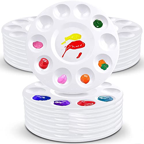 Künstler-Farbpalette, 10 Mulden, leicht zu reinigen, für Kinder, Erwachsene, Studenten, 40 Stück, Paletten zum Malen, runde Aquarell-Palette, Tablett, Gouache, Acrylöl Künstler-Farbpalette, 10 Mulden, leicht zu reinigen, für Kinder, Erwachsene, Studenten, 40 Stück, Paletten zum Malen, runde Aquarell-Palette, Tablett, Gouache, Acrylöl von Kelisdi