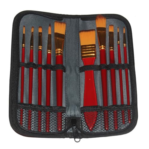 Künstlerpinsel, Aquarellpinsel mit Organizer-Etui für Acryl, Öl, Aquarell, Gouache, Malerei, Körpermalerei, Skizzieren, Zeichnen, Werkzeug, 10 Stück Künstlerpinsel, Aquarellpinsel mit Organizer-Etui für Acryl, Öl, Aquarell, Gouache, Malerei, Körpermalerei, Skizzieren, Zeichnen, Werkzeug, 10 Stück von Kelisdi