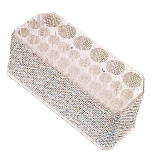 Make-up-Pinsel-Organizer mit 26 Löchern, Strass, Acryl, Kosmetikpinselständer für Kosmetik, Werkzeug, Bleistifte, Eyeliner, Farbe, Acrylstifte, Display-Ständer Make-up-Pinsel-Organizer mit 26 Löchern, Strass, Acryl, Kosmetikpinselständer für Kosmetik, Werkzeug, Bleistifte, Eyeliner, Farbe, Acrylstifte, Display-Ständer von Kelisdi