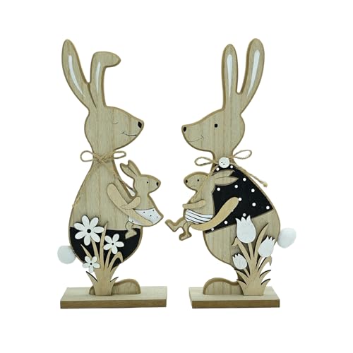 Oster-Dekorationen, Osterhasen, Holzornamente, Tischdekoration, Partyzubehör, Geschenke, Hasen, Holzdekoration, 2 Stück Oster-Dekorationen, Osterhasen, Holzornamente, Tischdekoration, Partyzubehör, Geschenke, Hasen, Holzdekoration, 2 Stück von Kelisdi