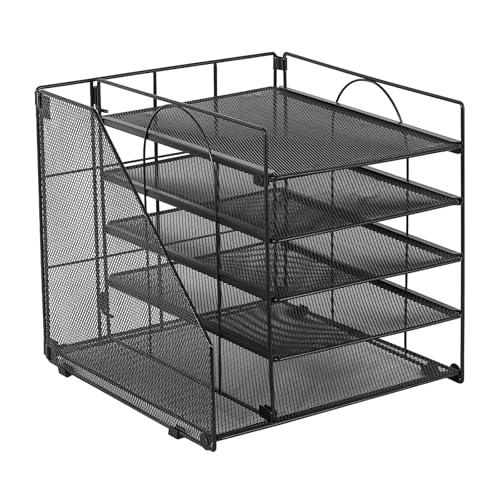 Platzsparender Schreibtisch-Organizer aus Eisen, 5-stöckig, Briefablage, Organizer mit Zeitschriftenständer für Bürobedarf, Mehrzweck-Büroschreibtisch Platzsparender Schreibtisch-Organizer aus Eisen, 5-stöckig, Briefablage, Organizer mit Zeitschriftenständer für Bürobedarf, Mehrzweck-Büroschreibtisch von Kelisdi