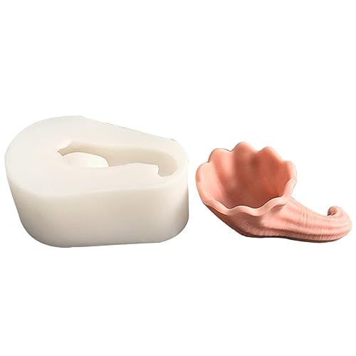 Silikonform für Blumentopf, lange runde Muschelform, Epoxidharz, Gießform, Vase, Zementhalter, Halter für Beton, Zement, Harzguss von Kelisdi