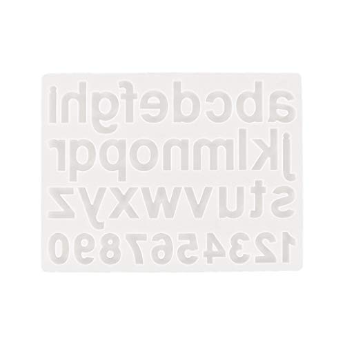 Silikonform für Buchstaben, Schlüsselanhänger, Anhänger, für Schmuckherstellung, Buchstaben-Charm, Epoxidharz, Alphabete, Zahlenanhänger, Guss, Silikon-Schmuck von Kelisdi