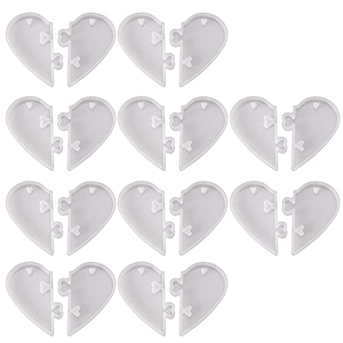 Silikonform für Paare, Schlüsselanhänger, mit Loch, Liebhaber, Puzzle, Anhänger, für Schmuck, Halsketten, Anhänger, Handwerk, 10 Stück Silikonform für Paare, Schlüsselanhänger, mit Loch, Liebhaber, Puzzle, Anhänger, für Schmuck, Halsketten, Anhänger, Handwerk, 10 Stück von Kelisdi