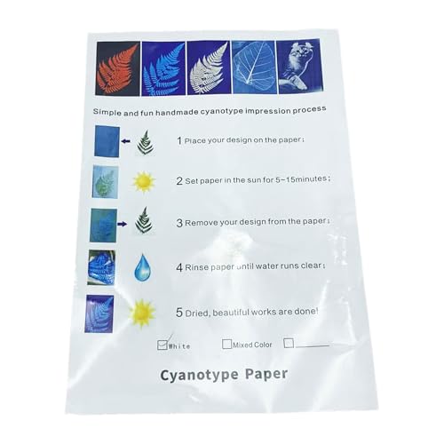 Sun Print Papier Cyanotype Papier Kits Solar Zeichnen Empfindlichkeit Natur Druck mit Blatt für Schule Büro Sonnendruck mit Blatt Cyanotype Hochsensibel Natur Kunst Geschenk Sun Print Papier Cyanotype Papier Kits Solar Zeichnen Empfindlichkeit Natur Druck mit Blatt für Schule Büro Sonnendruck mit Blatt Cyanotype Hochsensibel Natur Kunst Geschenk von Kelisdi
