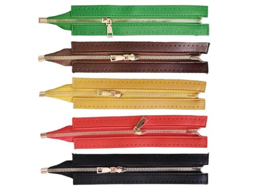 Kellegour 5 Stück PU-Leder-Metall-Reißverschlüssen,30 cm Handtaschen-Näh-Reißverschlussrahmen Mit Loch,PU-Leder-Reißverschluss,5 Farben Reißverschluss Set,für Kleidung DIY-Taschen Bastelzubehör Kellegour 5 Stück PU-Leder-Metall-Reißverschlüssen,30 cm Handtaschen-Näh-Reißverschlussrahmen Mit Loch,PU-Leder-Reißverschluss,5 Farben Reißverschluss Set,für Kleidung DIY-Taschen Bastelzubehör von Kellegour