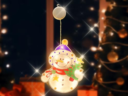 Kellegour LED Saugnapf Weihnachten Lichter,LED Weihnachtsbeleuchtung Hängende,Weihnachtsdeko Fenster Licht,Weihnachten Fenster Lichter,Fensterlichter für Innen Außen Weihnachtsfeier Fenster Deko (a) von Kellegour