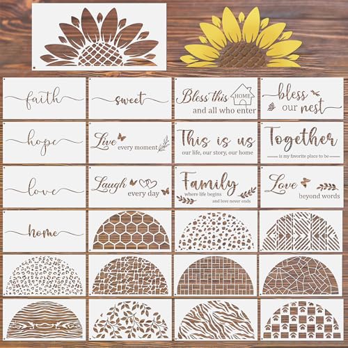 Keluna Willkommens-Schablonen für Holzschilder, wiederverwendbare Schablonen für süße Heimarbeiten, Buchstabenschablonen zum Malen auf Holz, Wand, Hemd, Familienmöbel, Stoff, Wohnzimmer Keluna Willkommens-Schablonen für Holzschilder, wiederverwendbare Schablonen für süße Heimarbeiten, Buchstabenschablonen zum Malen auf Holz, Wand, Hemd, Familienmöbel, Stoff, Wohnzimmer von Keluna