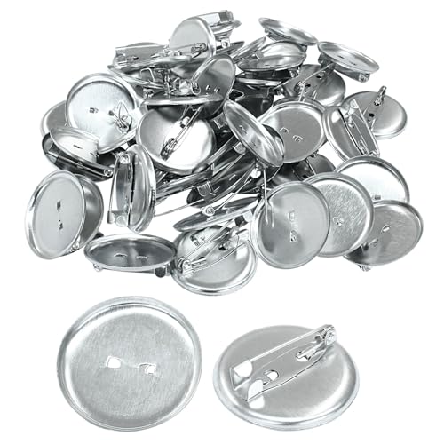 Kemcatui Broschen-Verschlüsse, Stift-Scheibe, Basisscheibe, silberfarben, DIY-Broschenherstellungs-Set, 2,3 cm, blanko, Cabochon-Tabletts, flache runde Pin-Rückseite, für Ausweise, Namensschilder Kemcatui Broschen-Verschlüsse, Stift-Scheibe, Basisscheibe, silberfarben, DIY-Broschenherstellungs-Set, 2,3 cm, blanko, Cabochon-Tabletts, flache runde Pin-Rückseite, für Ausweise, Namensschilder von Kemcatui