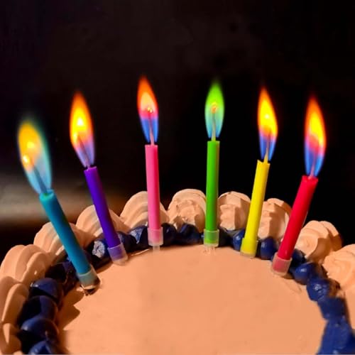 Geburtstagskerzen, Happy Birthday, Geburtstags Kerze, Geburtstagstorte Kerze, bunte Kerzenhalter im Lieferumfang enthalten (12 Stück) von Kemladio