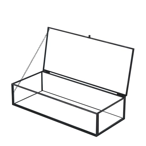 Sanllusit Kendiis Glas-Schmuckschatulle, Vintage, rechteckig, schwarz, Andenken-Box, Organizer-Box, Schminktisch, Deckel, Heimdekoration, Akzente, dekorative Box für Aufbewahrung, Schmuckstücke, Ringe Sanllusit Kendiis Glas-Schmuckschatulle, Vintage, rechteckig, schwarz, Andenken-Box, Organizer-Box, Schminktisch, Deckel, Heimdekoration, Akzente, dekorative Box für Aufbewahrung, Schmuckstücke, Ringe von Kendiis
