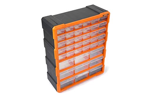 KENDO Kleinteilemagazin Schubladen - Sortierboxen für Kleinteile mit 39 Schubladen - Maße: 49.5 x 38 x 16 cm - Robuster Polypropylen-Rahmen - Schrauben Sortierkasten für Wandmontage geeignet KENDO Kleinteilemagazin Schubladen - Sortierboxen für Kleinteile mit 39 Schubladen - Maße: 49.5 x 38 x 16 cm - Robuster Polypropylen-Rahmen - Schrauben Sortierkasten für Wandmontage geeignet von Kendo