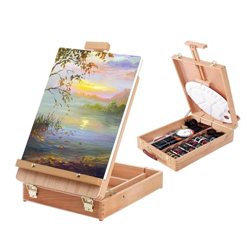 Tischstaffelei,Portable Sketchbox,Holz Tischplatte Staffelei Box,Painting Winkelverstellbare Tischstaffelei,Kunst Staffelei für Kinder Und Erwachsene Tischstaffelei,Portable Sketchbox,Holz Tischplatte Staffelei Box,Painting Winkelverstellbare Tischstaffelei,Kunst Staffelei für Kinder Und Erwachsene von Kensbro