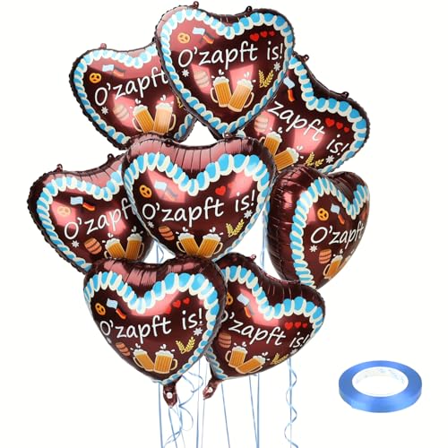 Oktoberfest Deko Ballon Dekoration - 20 Stück "O' Zapft is" Herz Folienballons Oktoberfest Luftballons Bayrische Deko para Hochzeit, Geburtstag, Gartenparty Bayern Party Oktoberfest Deko Ballon Dekoration - 20 Stück "O' Zapft is" Herz Folienballons Oktoberfest Luftballons Bayrische Deko para Hochzeit, Geburtstag, Gartenparty Bayern Party von Kenvora