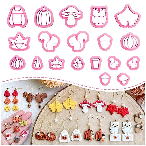 Keoker Herbst-Modelliermassen-Ausstechformen – Kürbisformen, Herbst-Ohrringe, 19 Designs für Polymer-Ton-Schmuck Keoker Herbst-Modelliermassen-Ausstechformen – Kürbisformen, Herbst-Ohrringe, 19 Designs für Polymer-Ton-Schmuck von Keoker