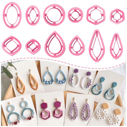 Keoker Konzentrische Kreis-Tonschneider für Polymer-Ton-Schmuck, 12 Formen, organische Polymer-Tonschneider für Ohrringe Keoker Konzentrische Kreis-Tonschneider für Polymer-Ton-Schmuck, 12 Formen, organische Polymer-Tonschneider für Ohrringe von Keoker
