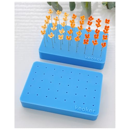 Keoker Silikon-Backmatte für Polymerton, Ohrstecker-Applikationsplatte zum Stehen und Malen, Modelliermassen-Werkzeug, 2 Stück von Keoker