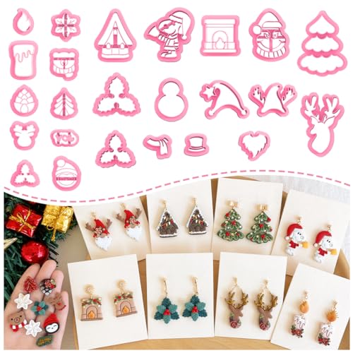 Keoker Weihnachts-Tonschneider, Weihnachts-Tonschneider für Polymer-Ton-Schmuck, 24 Formen, Polymer-Ton-Ausstecher, Weihnachten, Polymer-Ton-Ausstecher, Weihnachtsmann, Polymer-Ton-Schneider Keoker Weihnachts-Tonschneider, Weihnachts-Tonschneider für Polymer-Ton-Schmuck, 24 Formen, Polymer-Ton-Ausstecher, Weihnachten, Polymer-Ton-Ausstecher, Weihnachtsmann, Polymer-Ton-Schneider von Keoker