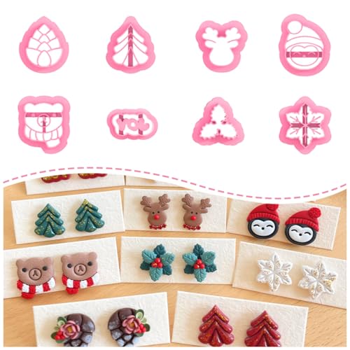 Keoker Weihnachts-Tonschneider, Weihnachts-Tonschneider für Polymer-Ton-Schmuck, 8 Formen, Polymer-Ton-Ausstechformen, Weihnachten, Schneeflocken-Modelliermasse, Weihnachtsschneider Keoker Weihnachts-Tonschneider, Weihnachts-Tonschneider für Polymer-Ton-Schmuck, 8 Formen, Polymer-Ton-Ausstechformen, Weihnachten, Schneeflocken-Modelliermasse, Weihnachtsschneider von Keoker