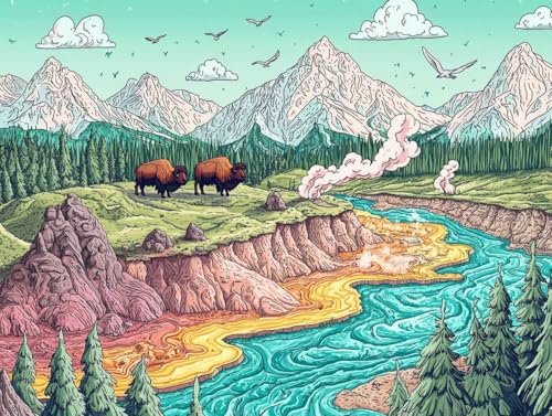 Malen Nach Zahlen Erwachsene, Malen Nach Zahlen Kinder ab 7-10, Handgemalt Ölgemälde Kreativ Set, Bunt Idyllische Paint by Numbers, Home Office Wand Dekoration, Geburtstag Geschenk (40x50cm) H-11 von Keoxco