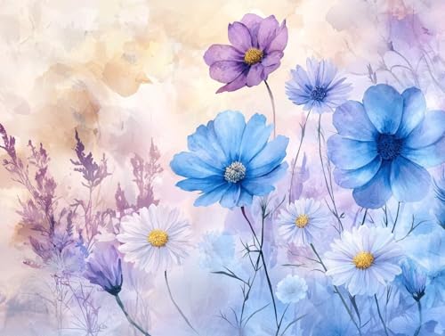 Malen Nach Zahlen Erwachsene, Malen Nach Zahlen Kinder ab 7-10, Handgemalt Ölgemälde Kreativ Set, Frühling Blumen Paint by Numbers, Home Office Wand Dekoration, Geburtstag Geschenk (60x80cm) H-24 von Keoxco