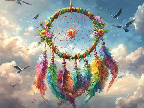 Malen Nach Zahlen Erwachsene, Malen Nach Zahlen Kinder ab 7-10, Handgemalt Ölgemälde Kreativ Set, Traumfanger Vogel Paint by Numbers, Home Office Wand Dekoration, Geburtstag Geschenk (90x120cm) H-4 von Keoxco