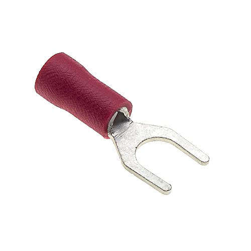 Gabel-Crimp-Klemme, Packung Mit 100 Stück - Rot, 18A, 5mm - Schrumpfschlauch-Gabelverbinder, Verzinnte Kupferverbinder, Isolierte U-Typ-Drahtklemmen Gabel-Crimp-Klemme, Packung Mit 100 Stück - Rot, 18A, 5mm - Schrumpfschlauch-Gabelverbinder, Verzinnte Kupferverbinder, Isolierte U-Typ-Drahtklemmen von Keple