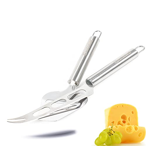 Kerafactum Käsehobel und Käsemesser im Set aus Edelstahl für Hartkäse geeignet Schneidet Käse wie ein Hobel Messer runder Griff zum verschenken Geschenkidee Cheeseplaner planer knife for cheese Kerafactum Käsehobel und Käsemesser im Set aus Edelstahl für Hartkäse geeignet Schneidet Käse wie ein Hobel Messer runder Griff zum verschenken Geschenkidee Cheeseplaner planer knife for cheese von Kerafactum