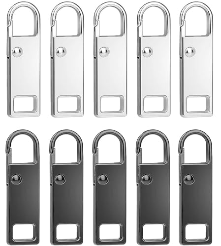Keratobleem 10 Stück Metall Reißverschluss Zipper Pull, Abnehmbares Metall Zipper Pull, Reißverschluss Ersatz, für Geldbörse, Kleider, Jeans, Koffer, Gepäck Keratobleem 10 Stück Metall Reißverschluss Zipper Pull, Abnehmbares Metall Zipper Pull, Reißverschluss Ersatz, für Geldbörse, Kleider, Jeans, Koffer, Gepäck von Keratobleem