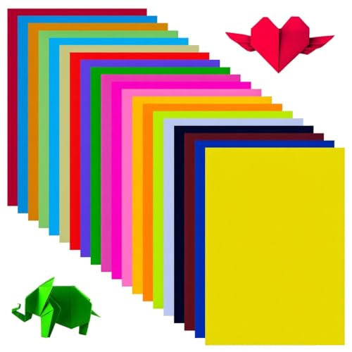 100 Blatt Buntes Papier A4, 20 leuchtende Farben,21,0 x 29,7 cm Tonpapier Bunt, Malpapier Kinder beidseitig Farbige Papiere doppelseitiges Faltpapier für DIY-Kunsthandwerksprojekte 100 Blatt Buntes Papier A4, 20 leuchtende Farben,21,0 x 29,7 cm Tonpapier Bunt, Malpapier Kinder beidseitig Farbige Papiere doppelseitiges Faltpapier für DIY-Kunsthandwerksprojekte von Keratobleem