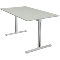 Kerkmann Form 1 Schreibtisch lichtgrau rechteckig, T-Fuß-Gestell silber 140,0 x 80,0 cm Kerkmann Form 1 Schreibtisch lichtgrau rechteckig, T-Fuß-Gestell silber 140,0 x 80,0 cm von Kerkmann