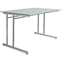 Kerkmann Lago Schreibtisch satiniert rechteckig, C-Fuß-Gestell chrom 120,0 x 80,0 cm von Kerkmann