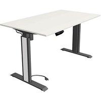 Kerkmann Move 1 advance elektrisch höhenverstellbarer Schreibtisch weiß rechteckig, T-Fuß-Gestell grau 140,0 x 80,0 cm von Kerkmann