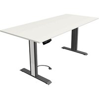 Kerkmann Move 1 advance elektrisch höhenverstellbarer Schreibtisch weiß rechteckig, T-Fuß-Gestell grau 180,0 x 80,0 cm von Kerkmann