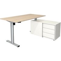 Kerkmann Move 1 base elektrisch höhenverstellbarer Schreibtisch ahorn, weiß rechteckig, T-Fuß-Gestell silber 150,0 x 80,0 cm Kerkmann Move 1 base elektrisch höhenverstellbarer Schreibtisch ahorn, weiß rechteckig, T-Fuß-Gestell silber 150,0 x 80,0 cm von Kerkmann