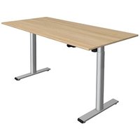 Kerkmann Move 1 base elektrisch höhenverstellbarer Schreibtisch eiche hell rechteckig, T-Fuß-Gestell silber 160,0 x 80,0 cm von Kerkmann