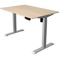 Kerkmann Move 1 elektrisch höhenverstellbarer Schreibtisch ahorn rechteckig, T-Fuß-Gestell silber 120,0 x 80,0 cm von Kerkmann