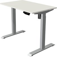 Kerkmann Move 1 elektrisch höhenverstellbarer Schreibtisch weiß rechteckig, T-Fuß-Gestell silber 100,0 x 60,0 cm von Kerkmann