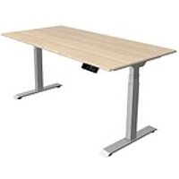 Kerkmann Move 1 stable elektrisch höhenverstellbarer Schreibtisch ahorn rechteckig, T-Fuß-Gestell silber 160,0 x 80,0 cm von Kerkmann