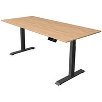 Kerkmann Move 1 stable elektrisch höhenverstellbarer Schreibtisch eiche hell rechteckig, T-Fuß-Gestell grau 180,0 x 80,0 cm von Kerkmann