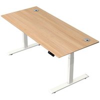 Kerkmann Move 2 Plus elektrisch höhenverstellbarer Schreibtisch eiche rechteckig, T-Fuß-Gestell weiß 180,0 x 80,0 cm Kerkmann Move 2 Plus elektrisch höhenverstellbarer Schreibtisch eiche rechteckig, T-Fuß-Gestell weiß 180,0 x 80,0 cm von Kerkmann