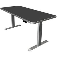 Kerkmann Move 3 Premium elektrisch höhenverstellbarer Schreibtisch anthrazit rechteckig, T-Fuß-Gestell silber 180,0 x 80,0 cm von Kerkmann