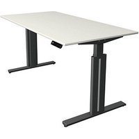 Kerkmann Move 3 elegant elektrisch höhenverstellbarer Schreibtisch weiß rechteckig, T-Fuß-Gestell grau 160,0 x 80,0 cm von Kerkmann