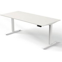Kerkmann Move 3 elektrisch höhenverstellbarer Schreibtisch weiß rechteckig, T-Fuß-Gestell weiß 180,0 x 80,0 cm von Kerkmann