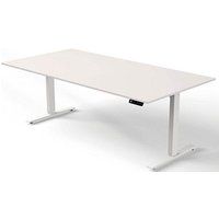 Kerkmann Move 3 elektrisch höhenverstellbarer Schreibtisch weiß rechteckig, T-Fuß-Gestell weiß 200,0 x 100,0 cm von Kerkmann