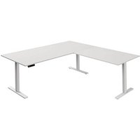Kerkmann Move 3 elektrisch höhenverstellbarer Schreibtisch weiß L-Form, T-Fuß-Gestell weiß 200,0 x 100,0 cm von Kerkmann